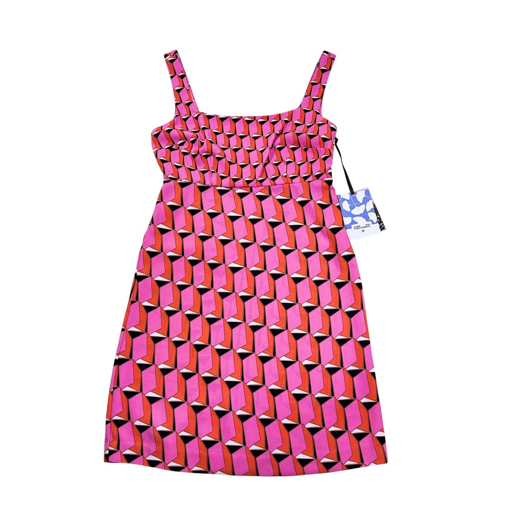 Diane von Furstenberg x Target Women's Pink Orange Geometric Dress Size 0 NWT